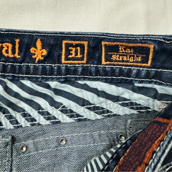 Rock Revival Dark Blue Jeans with Embroidered Pockets - Picture 11 of 13